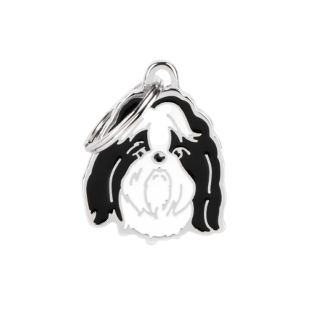 MyFamily Placa de Identificación Shih Tzu Negro