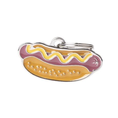¿Por qué es importante que tu mascota lleve una placa identificativa? Seguridad: La placa identificativa es la forma más rápida y efectiva de que alguien pueda contactarte si encuentra a tu mascota perdida. En caso de emergencia, puede marcar la diferencia entre un reencuentro feliz y una situación angustiosa. Tranquilidad: Saber que tu mascota lleva una identificación te brinda tranquilidad y reduce la angustia en caso de extravío. Información vital: Además de tus datos de contacto, puedes incluir información relevante como el nombre de tu mascota, si requiere cuidados especiales o si tiene alguna alergia. Cumplimiento legal: En algunas localidades, es obligatorio que los perros lleven una placa identificativa. Detalles del producto Diseño: Hot Dog Personalización: Grabado en la parte trasera Incluye: Anillo para enganchar al collar ¡Dale a tu mascota un toque de sabor y seguridad con la Placa Food Hot Dog! Esta placa es el accesorio perfecto para las mascotas con personalidad y para los amantes de la buena comida. ¡No esperes más y consigue la tuya!