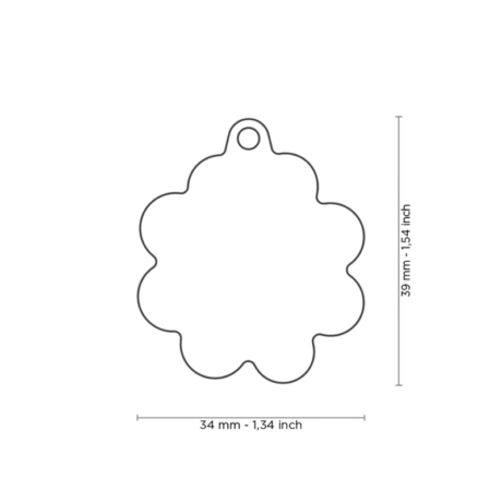 Beneficios de la Placa Charms Margarita Grande Diseño único y original: La placa destaca por su diseño inspirado en emojis y símbolos digitales, lo que la convierte en un accesorio moderno y divertido. Artesanía italiana: La placa está hecha a mano en Italia con materiales de alta calidad, lo que garantiza su durabilidad y resistencia. Personalización: La parte trasera de la placa se puede grabar con la información que desees, lo que la convierte en una identificación única para tu mascota. Fácil de usar: El anillito incluido facilita el enganche de la placa al collar de tu mascota. Un regalo perfecto: Esta placa es un regalo original y lleno de significado para cualquier amante de los animales. ¿Por qué elegir la Placa Charms Margarita Grande?