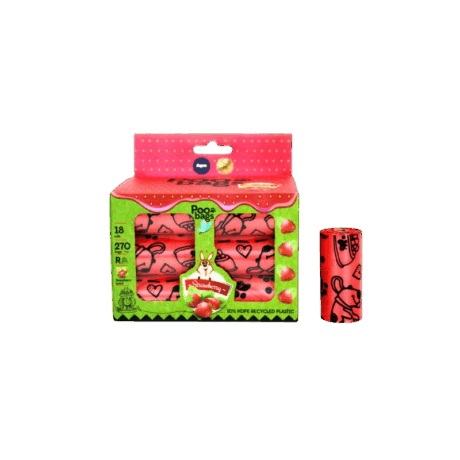 Fáciles de Usar y Desenrollar Los rollos están diseñados para un desenrollado fácil y suave, permitiéndote tomar una bolsa rápidamente cuando la necesites durante tus paseos. Su tamaño compacto los hace fáciles de llevar en los dispensadores de bolsas estándar. Beneficios Clave de las Poo Bags Aroma a Fresa Reciclables: Agradable Aroma a Fresa: Ayuda a neutralizar los olores desagradables. Fabricadas con un 10% de Plástico Reciclado (HDPE): Contribuyen a la sostenibilidad. Pack Económico de 270 Bolsas: Suministro duradero para tus paseos diarios. Tamaño Adecuado: Cómodas para recoger los desechos. Resistentes: Evitan roturas y fugas durante su uso. Fáciles de Usar y Desenrollar: Prácticas para los paseos diarios. Una Opción Más Consciente para la Higiene de tu Mascota.