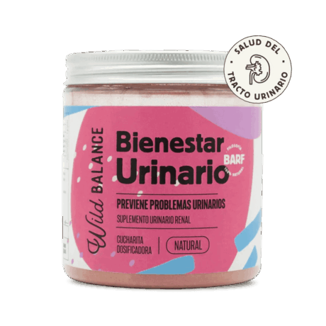 Bote de Suplemento Vías Urinarias Perro Wild Balance Bienestar Urinario 100g para perros y gatos.