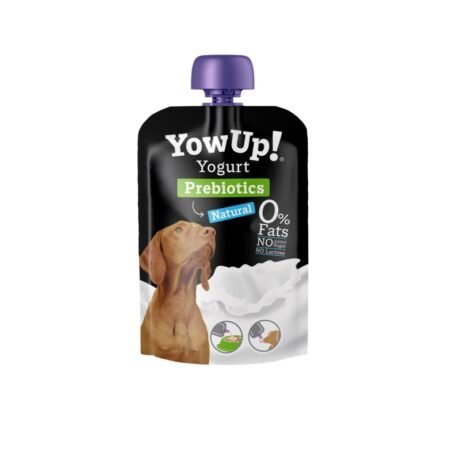 Yogur Perros Sin Lactosa Yowup 115gr. Pouch con prebióticos, 0% grasa, no necesita frío.